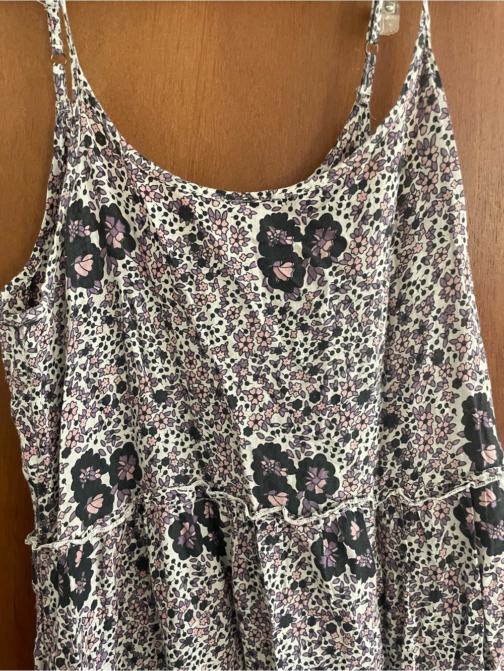 NATURAL LIFE Black, Pink Purple Floral Tiered Maxi Dress - Picture 3 of 4
